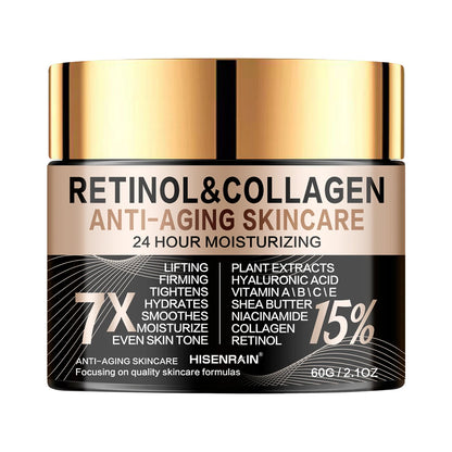 Retinol Collagen Face Cream - Anti-Aging Intense Moisturizer, Reduce Wrinkles Fine Lines & Firm Skin.