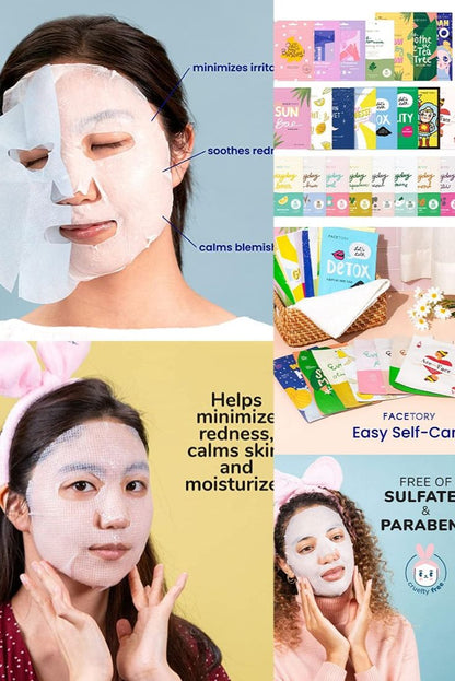 Korean Glow Sheet Mask Set — 12-Pack Hydrating Face Masks for Instant Radiance