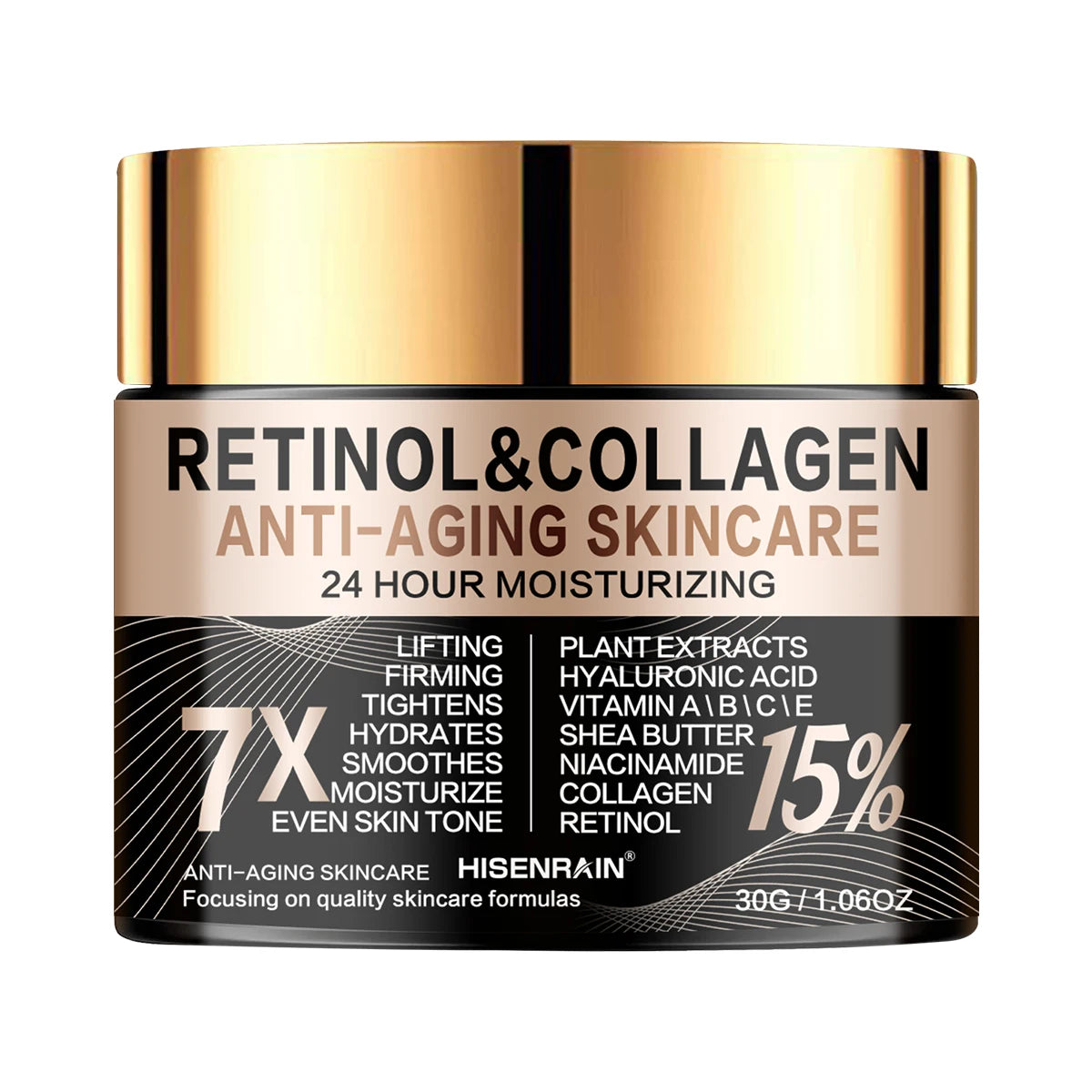 Retinol Collagen Face Cream - Anti-Aging Intense Moisturizer, Reduce Wrinkles Fine Lines & Firm Skin.