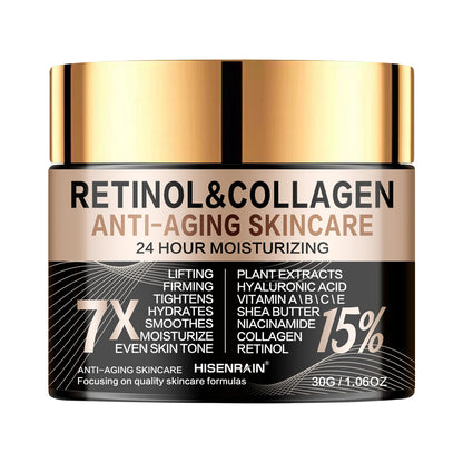 Retinol Collagen Face Cream - Anti-Aging Intense Moisturizer, Reduce Wrinkles Fine Lines & Firm Skin.