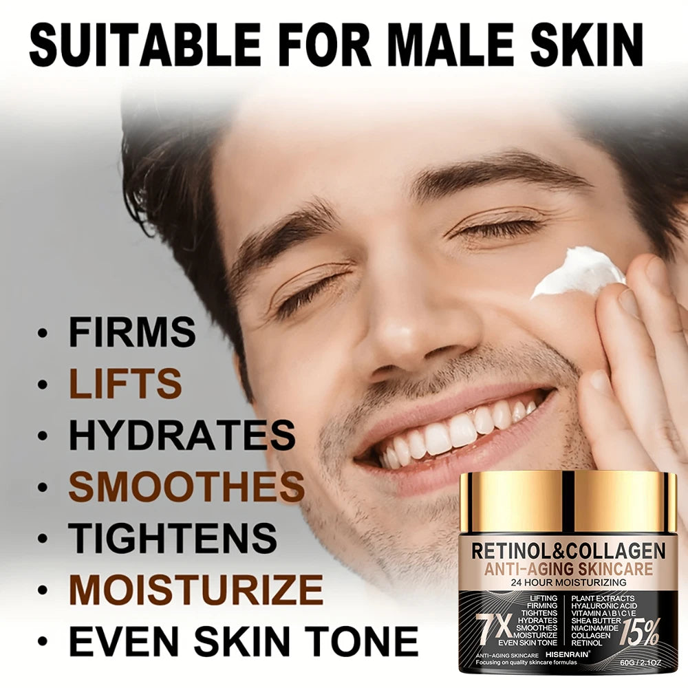 Retinol Collagen Face Cream - Anti-Aging Intense Moisturizer, Reduce Wrinkles Fine Lines & Firm Skin.