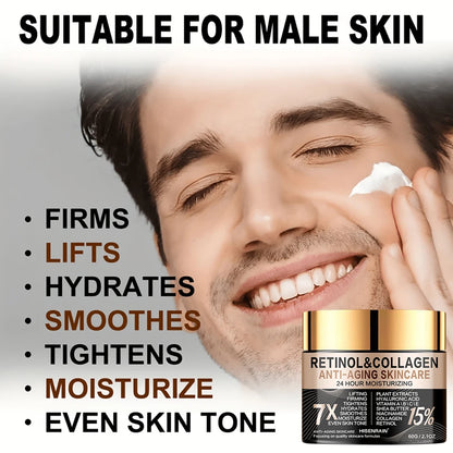 Retinol Collagen Face Cream - Anti-Aging Intense Moisturizer, Reduce Wrinkles Fine Lines & Firm Skin.